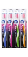 Fluorine Toothbrush / Зубная щетка cо сверхтонкой двойной щетиной  (средней жесткости и мягкой) и изогнутой ручкой “Фтор”