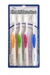 Nano Silver Toothbrush Set / Набор: Зубная щетка c наночастицами серебра и сверхтонкой двойной щетиной (средней жесткости и мягкой), 4шт
