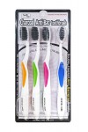 Nano Charcoal Toothbrush Set / Набор: Зубная щетка c древесным углем и сверхтонкой двойной щетиной (средней жесткости и мягкой), 4шт.