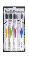 Nano Charcoal Toothbrush Set / Набор: Зубная щетка c древесным углем и сверхтонкой двойной щетиной (средней жесткости и мягкой), 4шт.