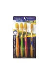 Nano Gold Toothbrush Set / Набор: Зубная щетка c наночастицами золота и сверхтонкой двойной щетиной (средней жесткости и мягкой), 4 шт