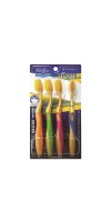 Nano Gold Toothbrush Set / Набор: Зубная щетка c наночастицами золота и сверхтонкой двойной щетиной (средней жесткости и мягкой), 4 шт