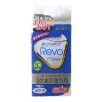 REVO POWER KITCHEN SPONGE / Губка для посуды с антибактериальной пропиткой,  двухслойная, жесткий верхний слой с абразивными частицами